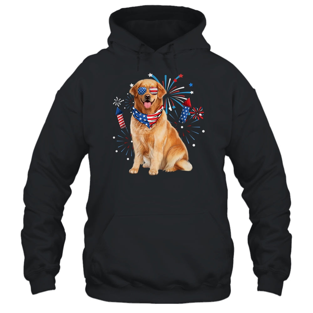 Golden Retriever Dog American USA Flag 4th of July Men Lover Shirt & Tank Top | siriusteestore