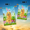 Golden Retriever Happy Easter Day Holiday Flag Funny Dog Dog Wear Bunny Ears Headband Cute for Home Decor | siriusteestore