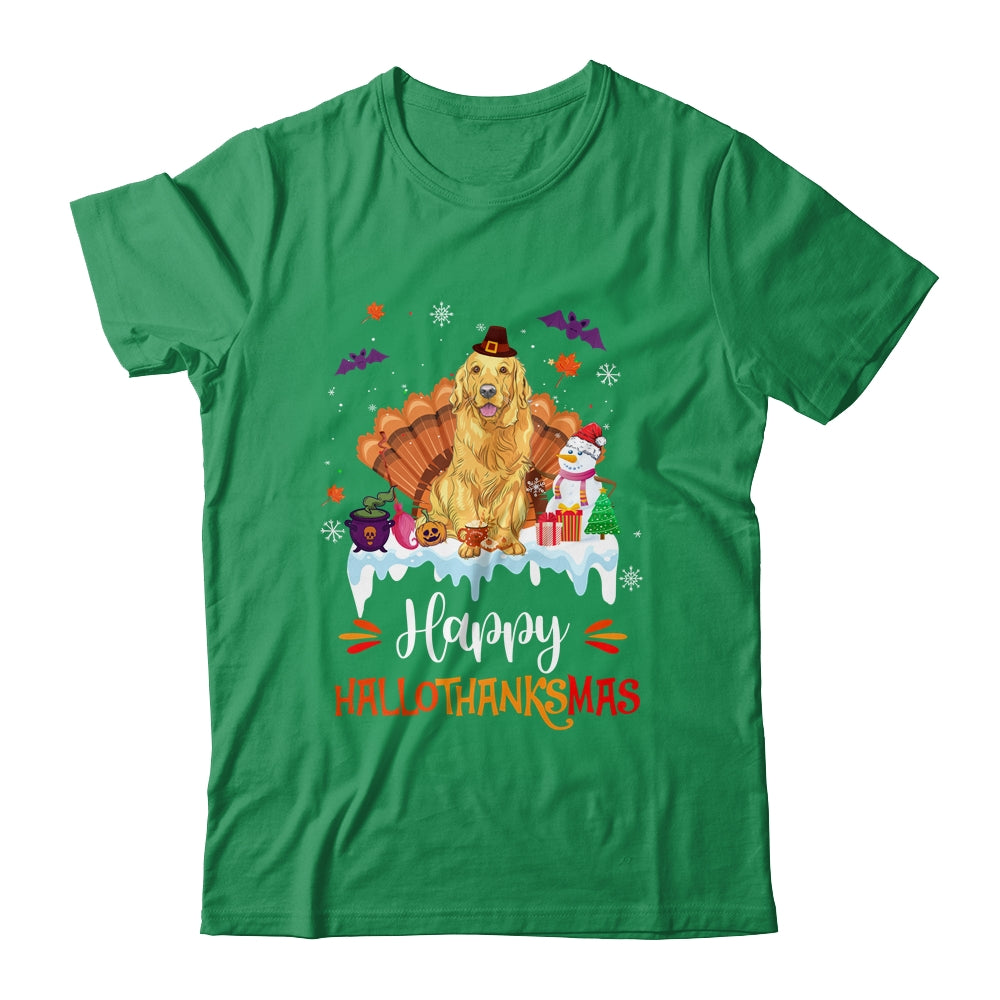 Golden Retriever Happy HalloThanksMas Halloween Christmas Shirt & Sweatshirt | siriusteestore