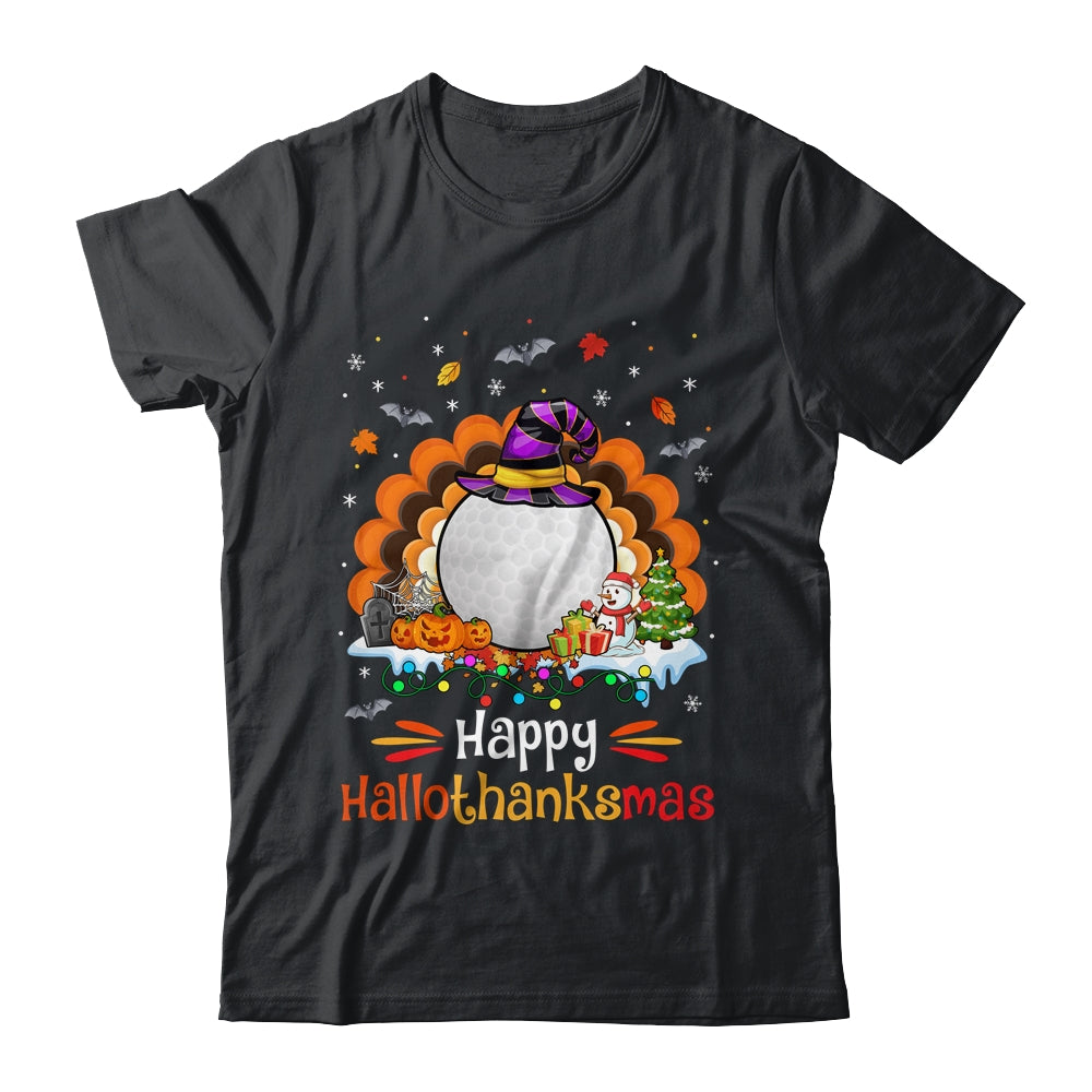 Golf Halloween Christmas Thanksgiving Hallothanksmas Shirt & Sweatshirt | siriusteestore