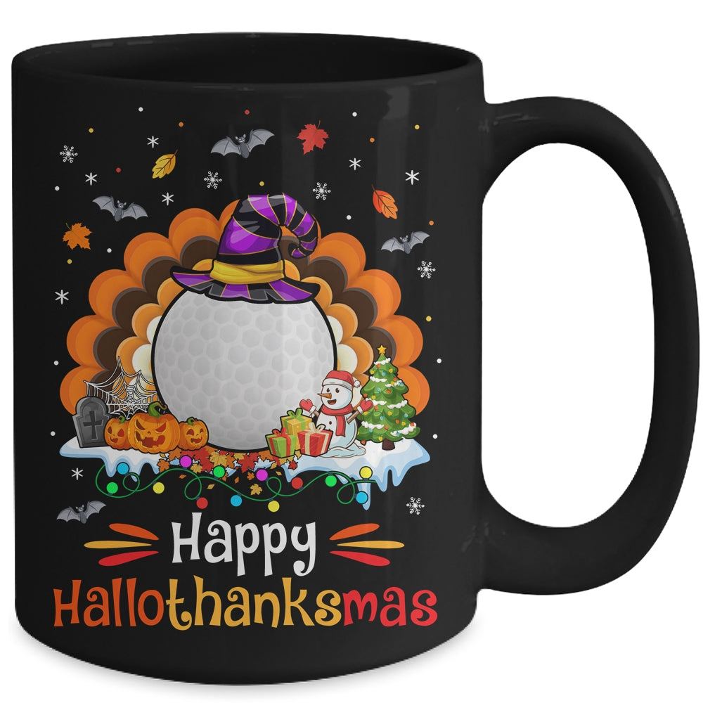 Golf Halloween Christmas Thanksgiving Hallothanksmas Mug | siriusteestore