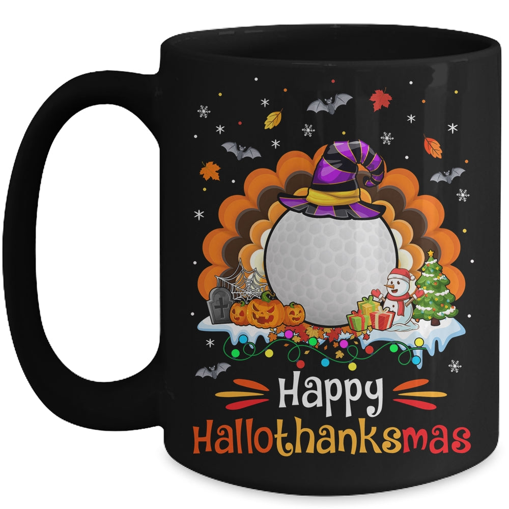 Golf Halloween Christmas Thanksgiving Hallothanksmas Mug | siriusteestore
