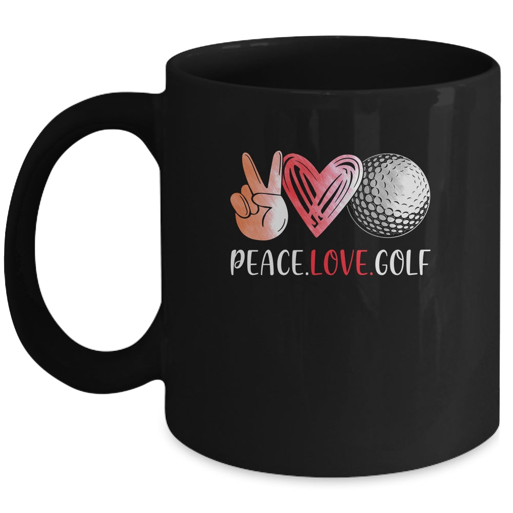Golf Player Girls Peace Love Golf Women Mug | siriusteestore