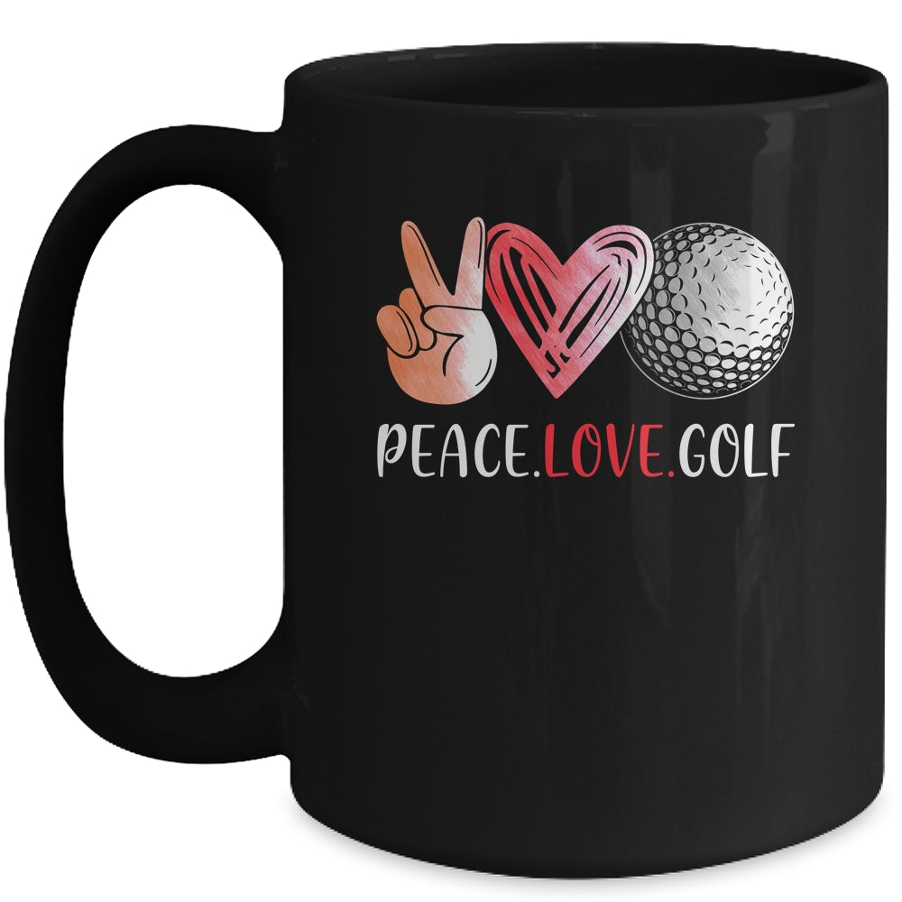 Golf Player Girls Peace Love Golf Women Mug | siriusteestore