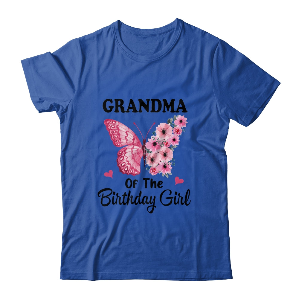 Grandma 1st First Birthday Matching Family Butterfly Floral Shirt & Hoodie | siriusteestore