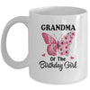 Grandma 1st First Birthday Matching Family Butterfly Floral Mug | siriusteestore
