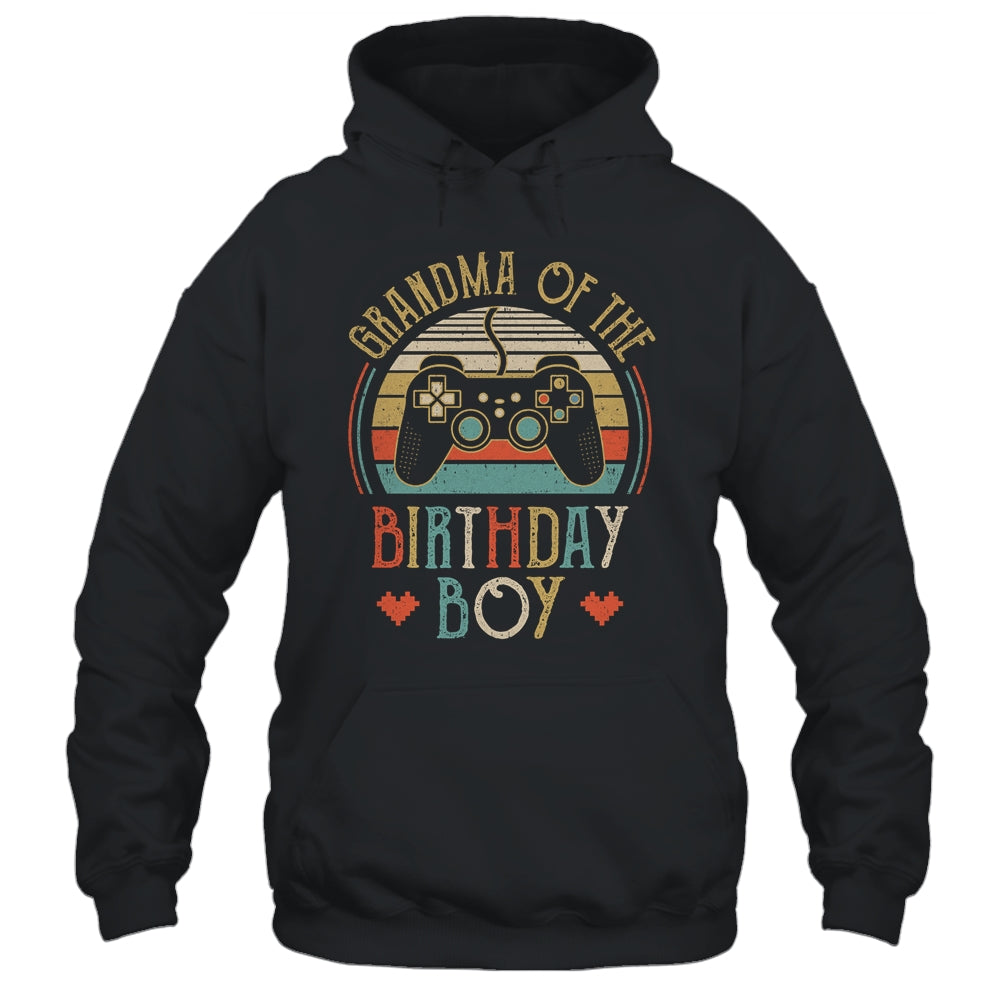 Grandma Of The Birthday Boy Vintage Matching Gamer Birthday Shirt & Hoodie | siriusteestore
