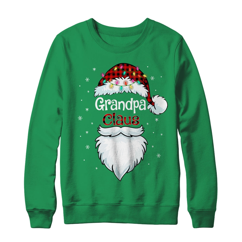 Grandpa Claus Beard Red Plaid Christmas Pajamas Xmas Shirt & Sweatshirt | siriusteestore