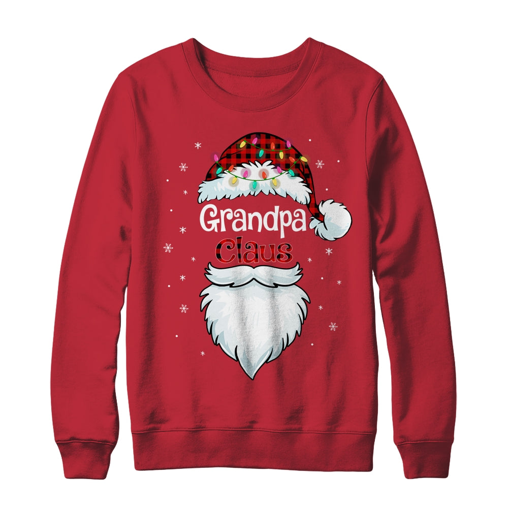 Grandpa Claus Beard Red Plaid Christmas Pajamas Xmas Shirt & Sweatshirt | siriusteestore