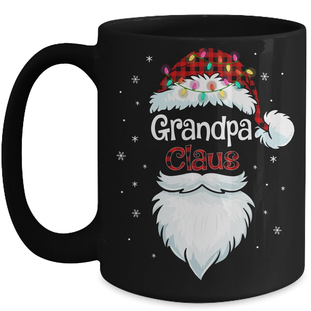 Grandpa Claus Beard Red Plaid Christmas Pajamas Xmas Mug | siriusteestore