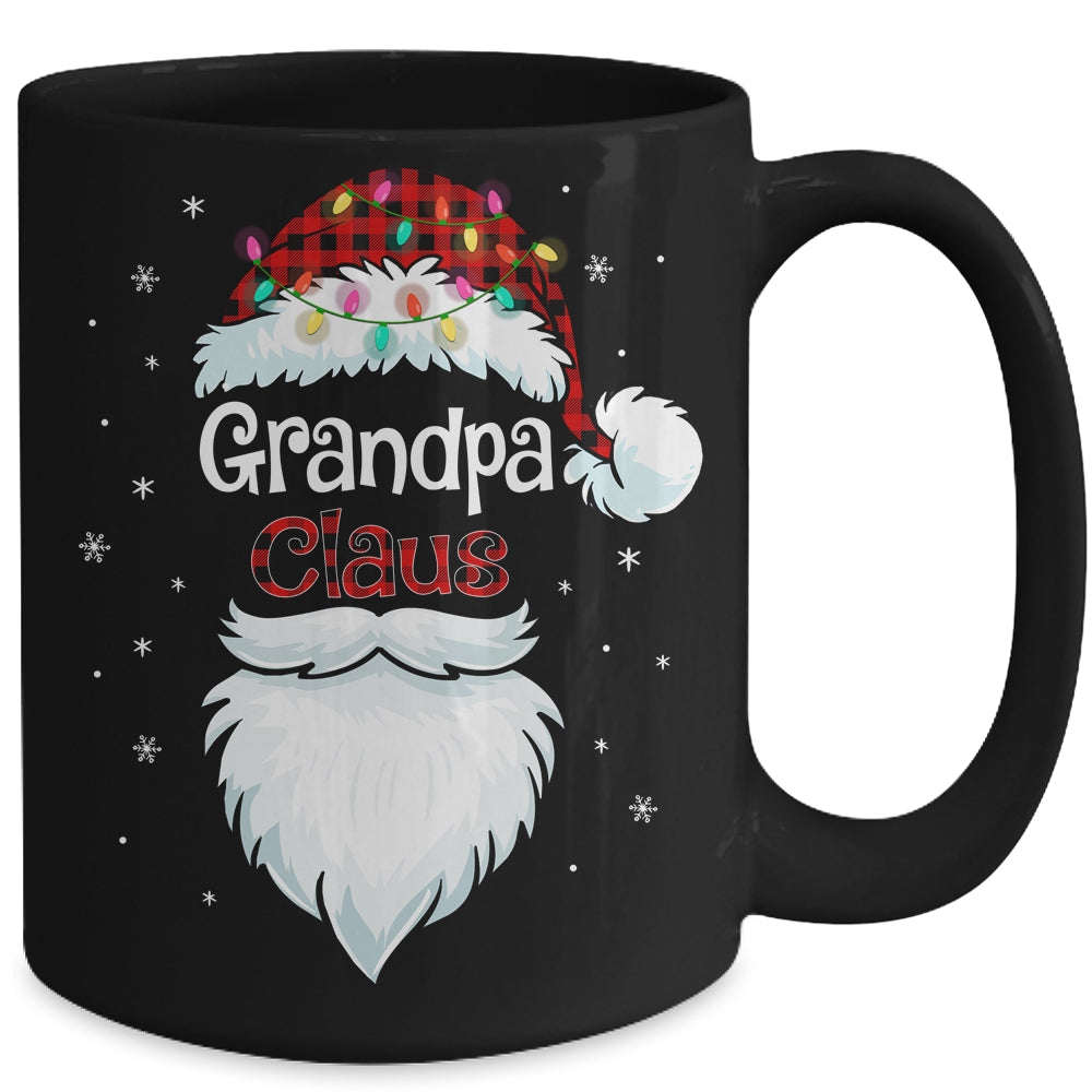 Grandpa Claus Beard Red Plaid Christmas Pajamas Xmas Mug | siriusteestore