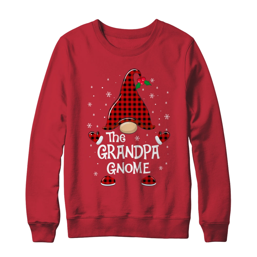 Grandpa Gnome Buffalo Plaid Matching Christmas Pajama Gift Shirt & Sweatshirt | siriusteestore