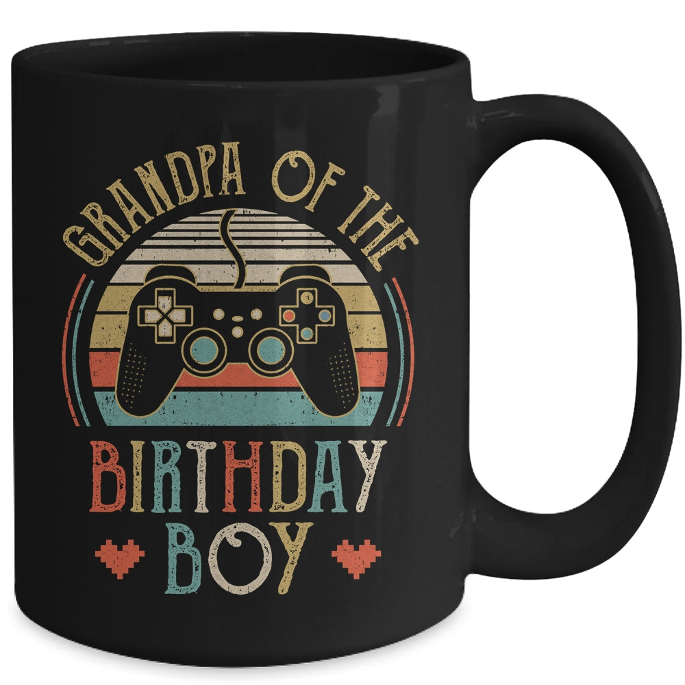 Grandpa Of The Birthday Boy Vintage Matching Gamer Birthday Mug | siriusteestore