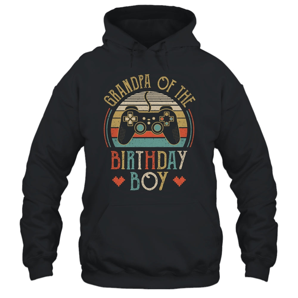 Grandpa Of The Birthday Boy Vintage Matching Gamer Birthday Shirt & Hoodie | siriusteestore