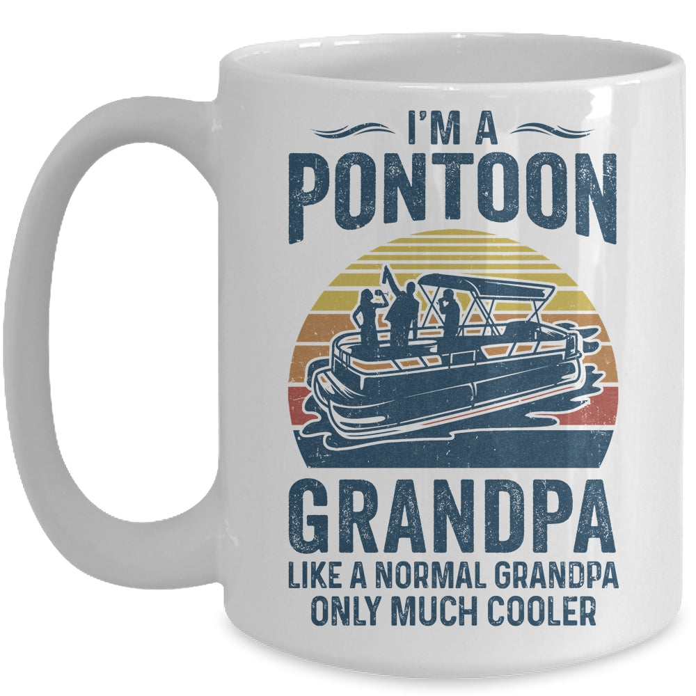 Grandpa Pontoon Captain Funny Boating Boat Lake Fathers Day Mug | siriusteestore