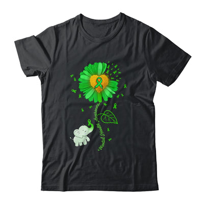 Green Sunflower Elephant Spread Mental Health Awareness Shirt & Tank Top | siriusteestore