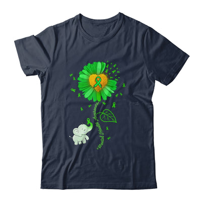 Green Sunflower Elephant Spread Mental Health Awareness Shirt & Tank Top | siriusteestore