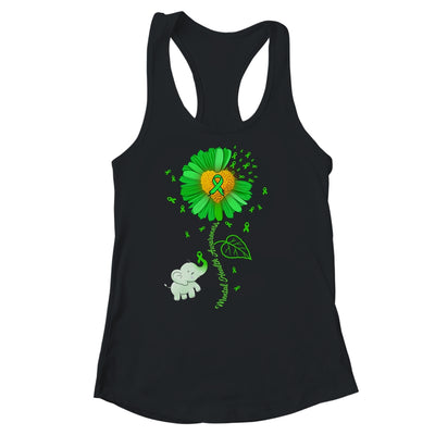 Green Sunflower Elephant Spread Mental Health Awareness Shirt & Tank Top | siriusteestore