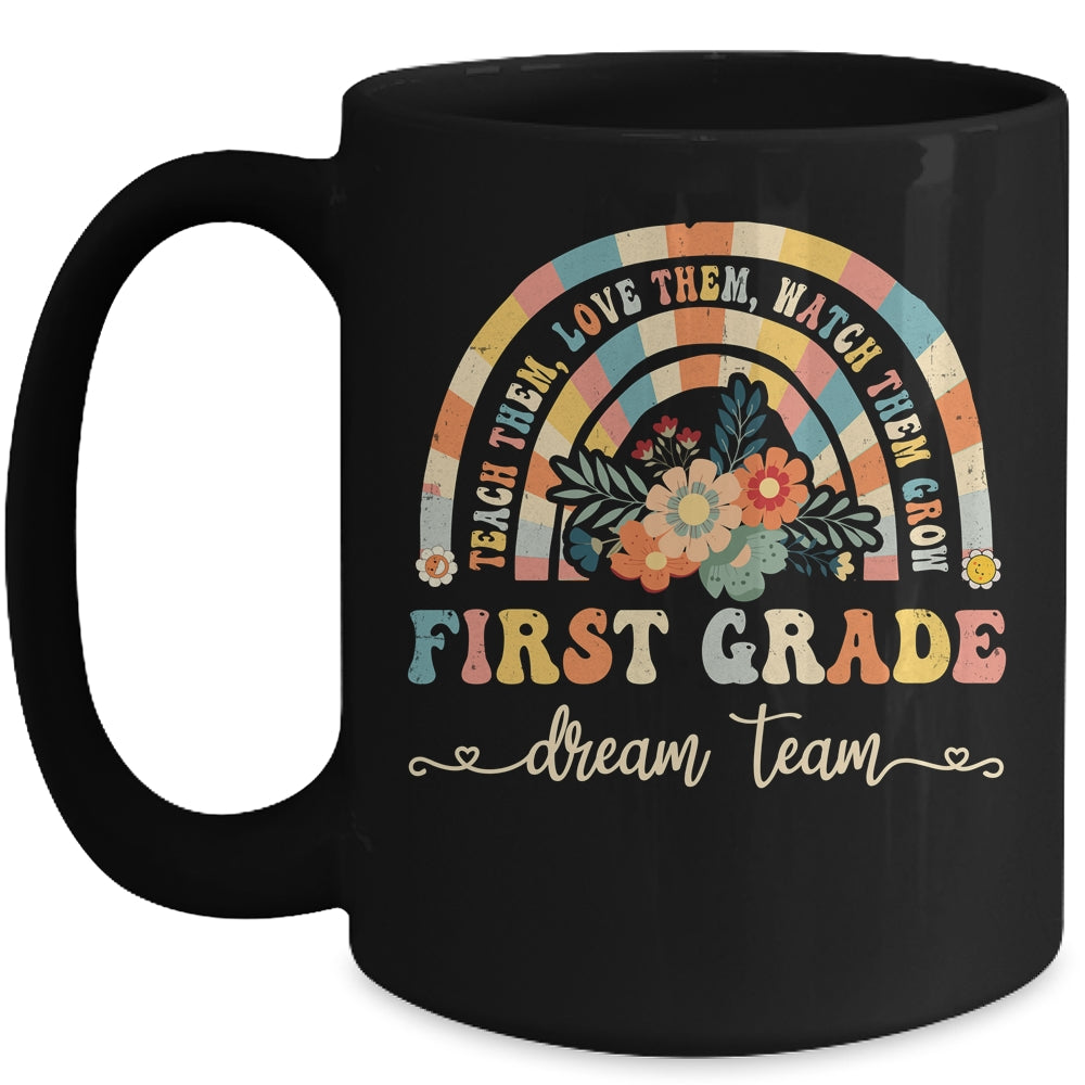 Groovy First Grade Dream Team Retro Back To School Teachers Mug | siriusteestore