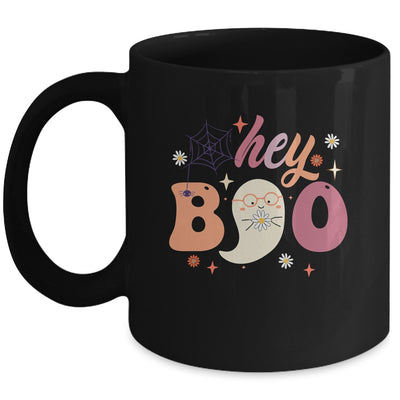Groovy Ghost Halloween Hey Boo Trendy Halloween Mug | siriusteestore