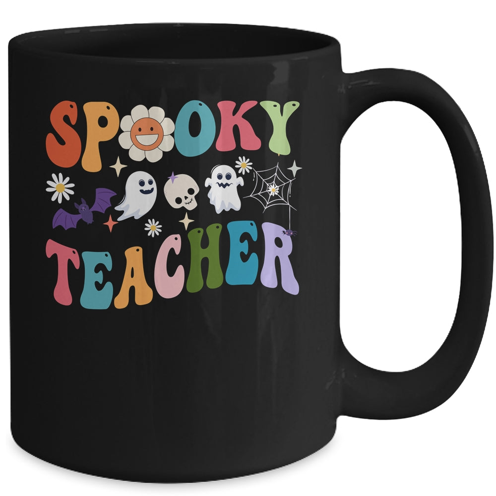 Groovy Halloween Spooky Teacher Trick Or Teach Teacher Life Mug | siriusteestore