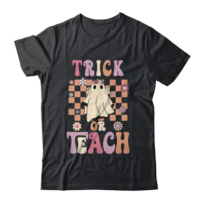 Groovy Halloween Teacher Floral Ghost Trick Or Teach Cute Shirt & Hoodie | siriusteestore