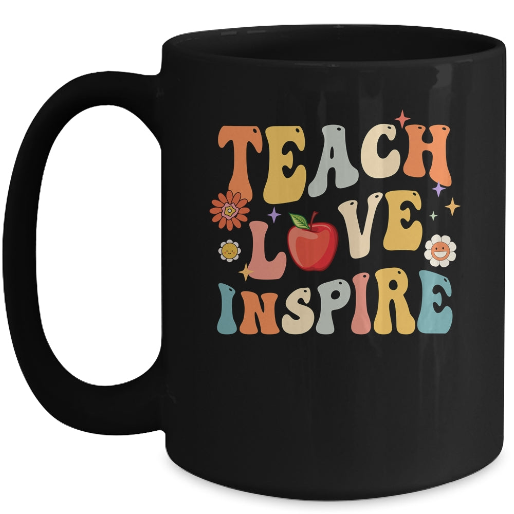 Groovy Retro Teach Love Inspire Back To School Mug | siriusteestore