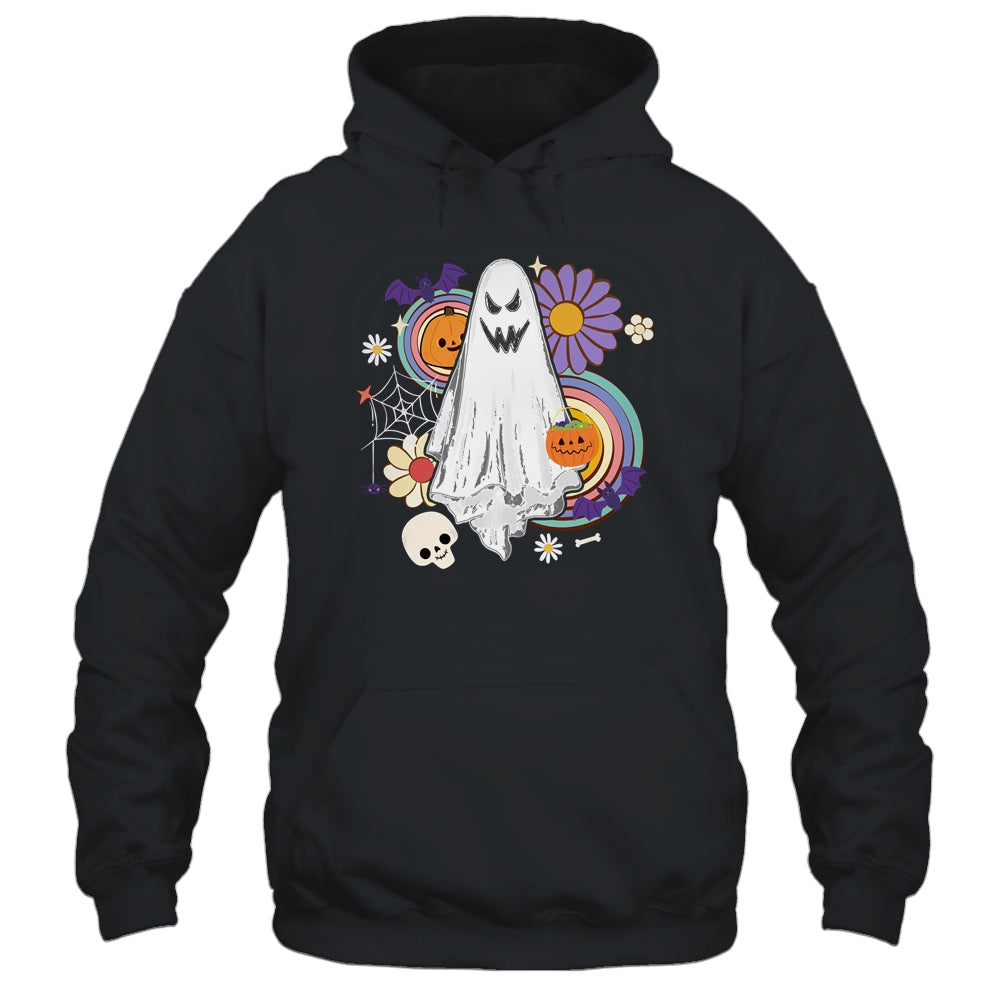 Groovy Vintage Floral Ghost Hippie Halloween Spooky Season Shirt & Hoodie | siriusteestore