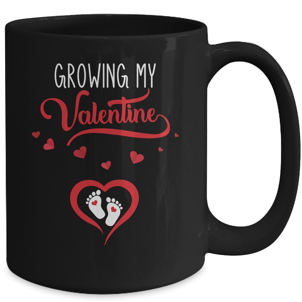 Growing My Valentine Pregnancy New Mom Valentines Day Mug | siriusteestore