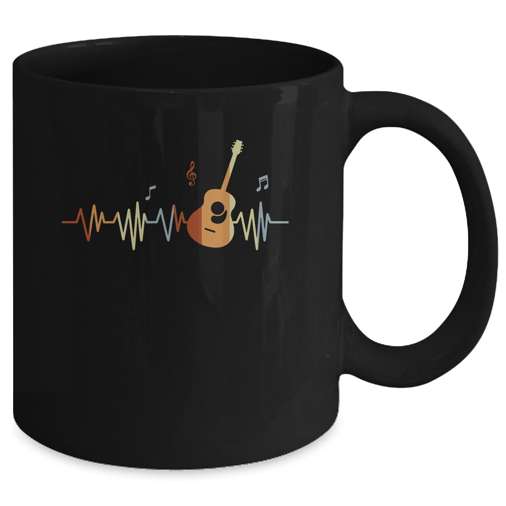 Guitar Heartbeat Vintage Musician Music Guitar Lover Mug | siriusteestore