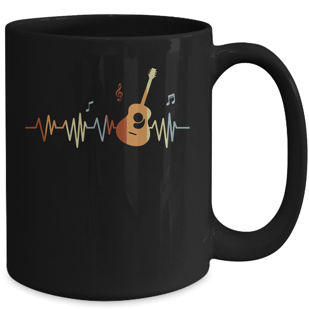 Guitar Heartbeat Vintage Musician Music Guitar Lover Mug | siriusteestore