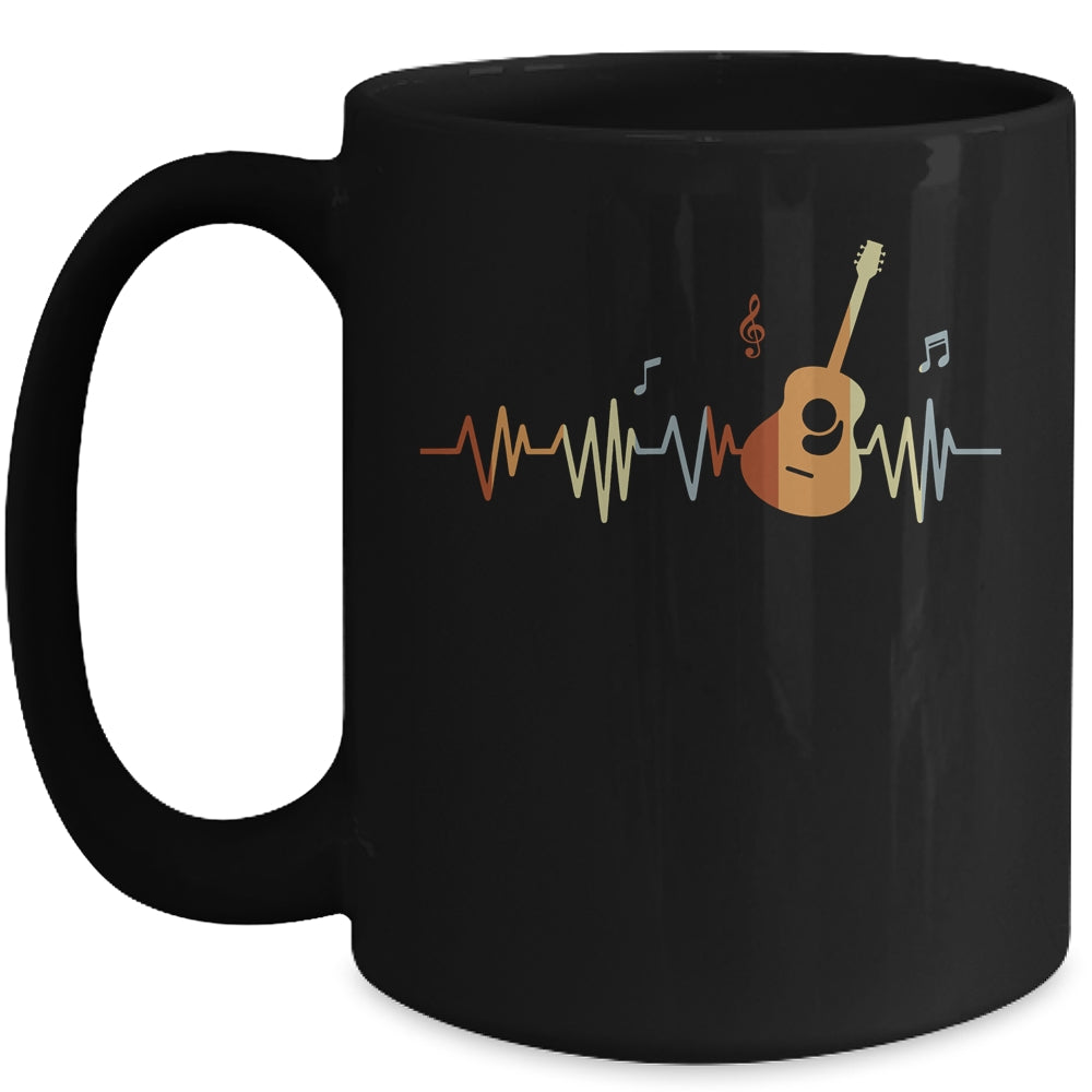 Guitar Heartbeat Vintage Musician Music Guitar Lover Mug | siriusteestore