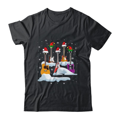 Guitar Santa Hat Christmas Tree Funny Music Loves Xmas Shirt & Sweatshirt | siriusteestore