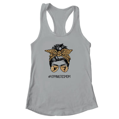 Gymnastics Mom Leopard Messy Bun Hair Glasses Shirt & Tank Top | siriusteestore