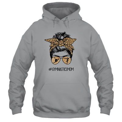 Gymnastics Mom Leopard Messy Bun Hair Glasses Shirt & Tank Top | siriusteestore