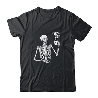 Halloween Coffee Drinking Skeleton Skull Shirt & Sweatshirt | siriusteestore