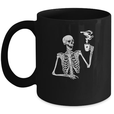 Halloween Coffee Drinking Skeleton Skull Mug | siriusteestore