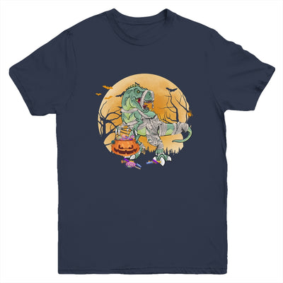 Halloween For Boys Kids Dinosaur T Rex Mummy Pumpkin Youth Shirt | siriusteestore
