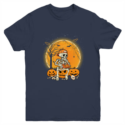 Halloween Skeleton Gamer Boys Kids Teens Gaming Youth Shirt | siriusteestore