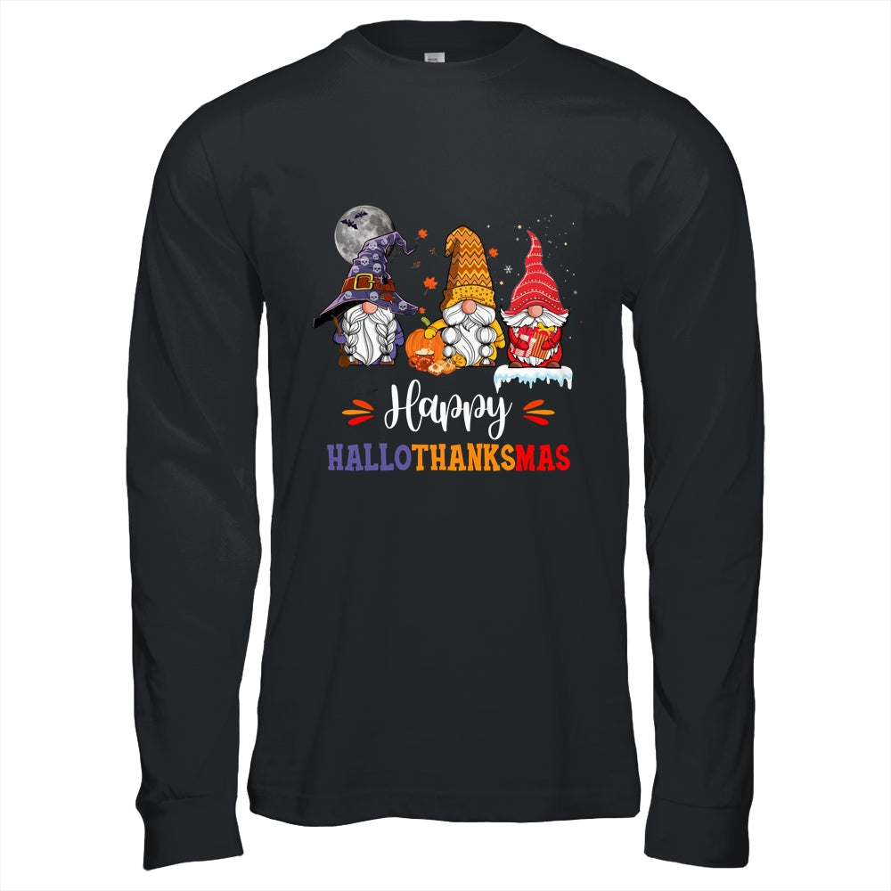 Halloween Thanksgiving Christmas Happy HalloThanksMas Gnomes Shirt & Hoodie | siriusteestore