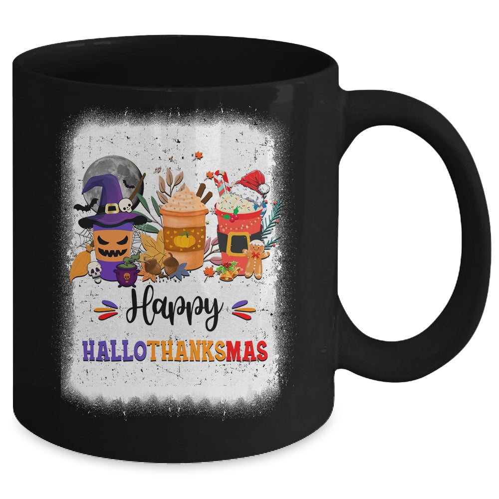 Halloween Thanksgiving Christmas Happy Hallothanksmas Coffee Mug | siriusteestore