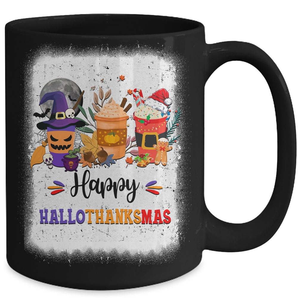 Halloween Thanksgiving Christmas Happy Hallothanksmas Coffee Mug | siriusteestore