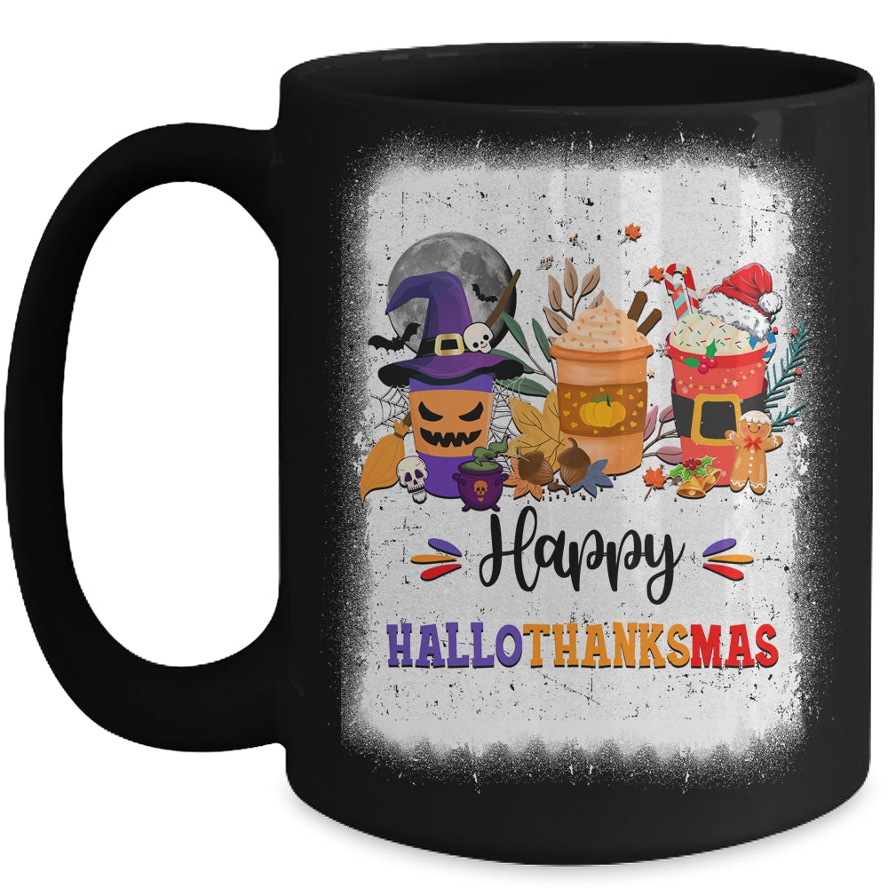 Halloween Thanksgiving Christmas Happy Hallothanksmas Coffee Mug | siriusteestore