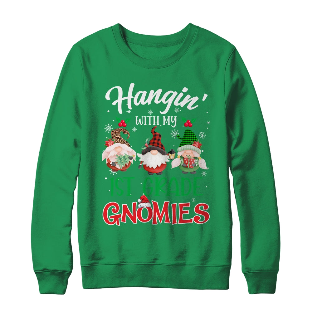 Hangin With My 1st Grade Gnomies Christmas Teacher Buffalo Shirt & Sweatshirt | siriusteestore
