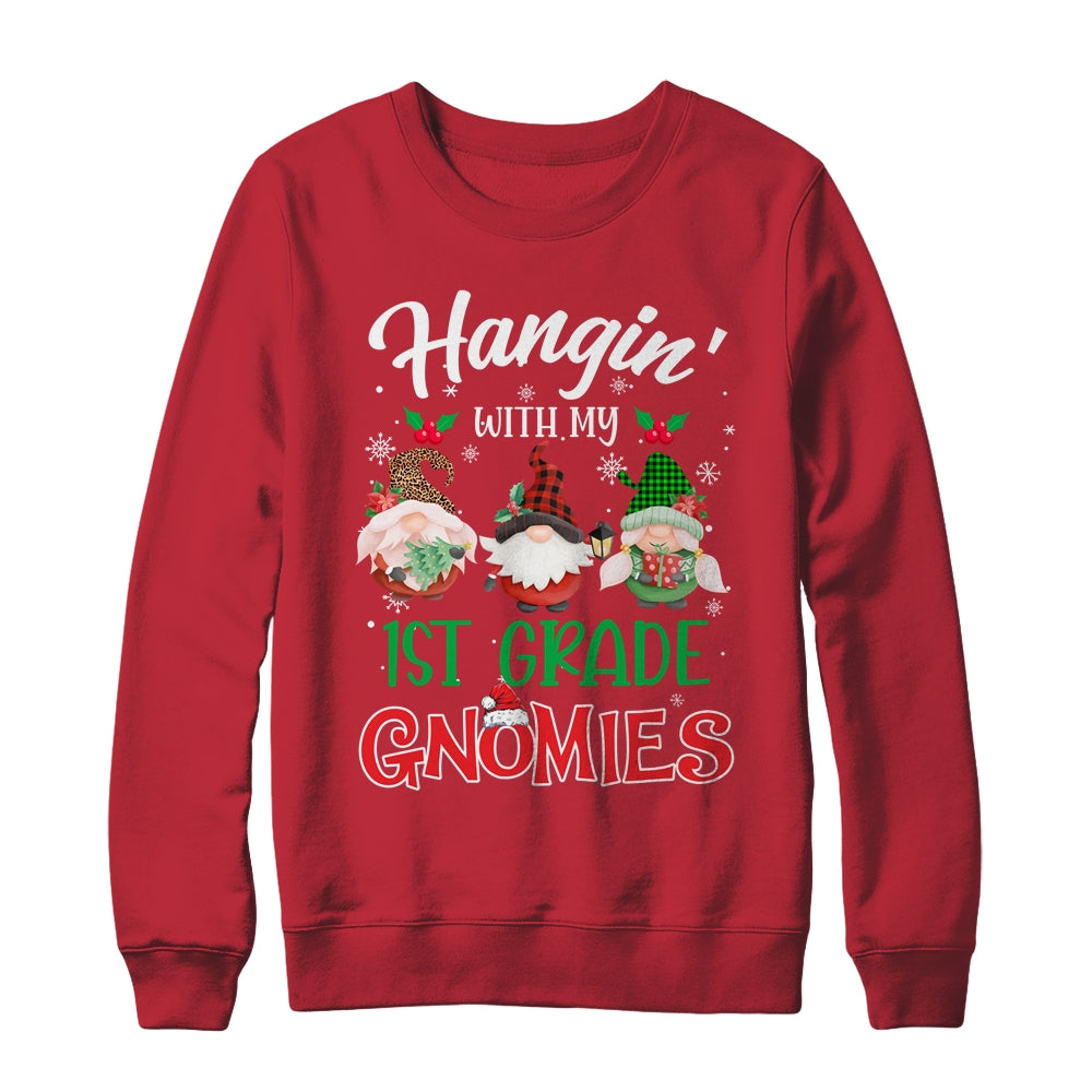 Hangin With My 1st Grade Gnomies Christmas Teacher Buffalo Shirt & Sweatshirt | siriusteestore
