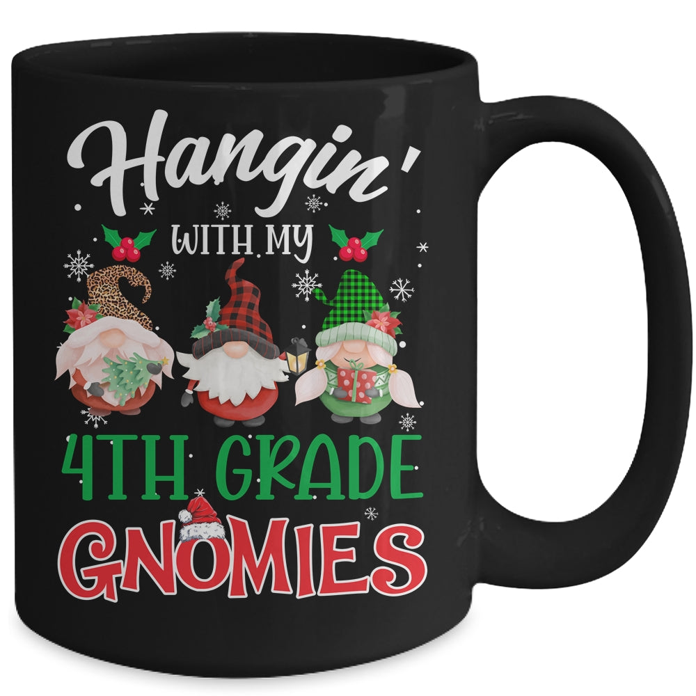 Hangin With My 4th Grade Gnomies Christmas Teacher Buffalo Mug | siriusteestore