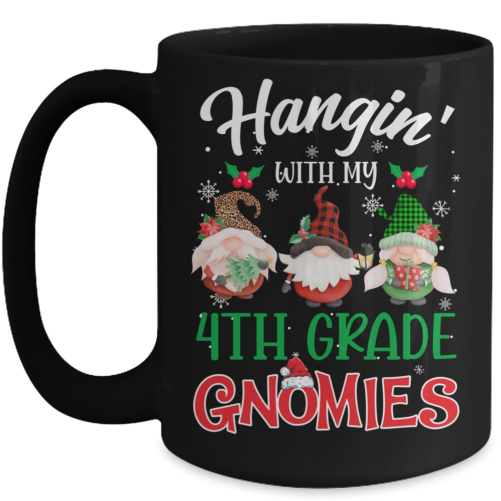 Hangin With My 4th Grade Gnomies Christmas Teacher Buffalo Mug | siriusteestore