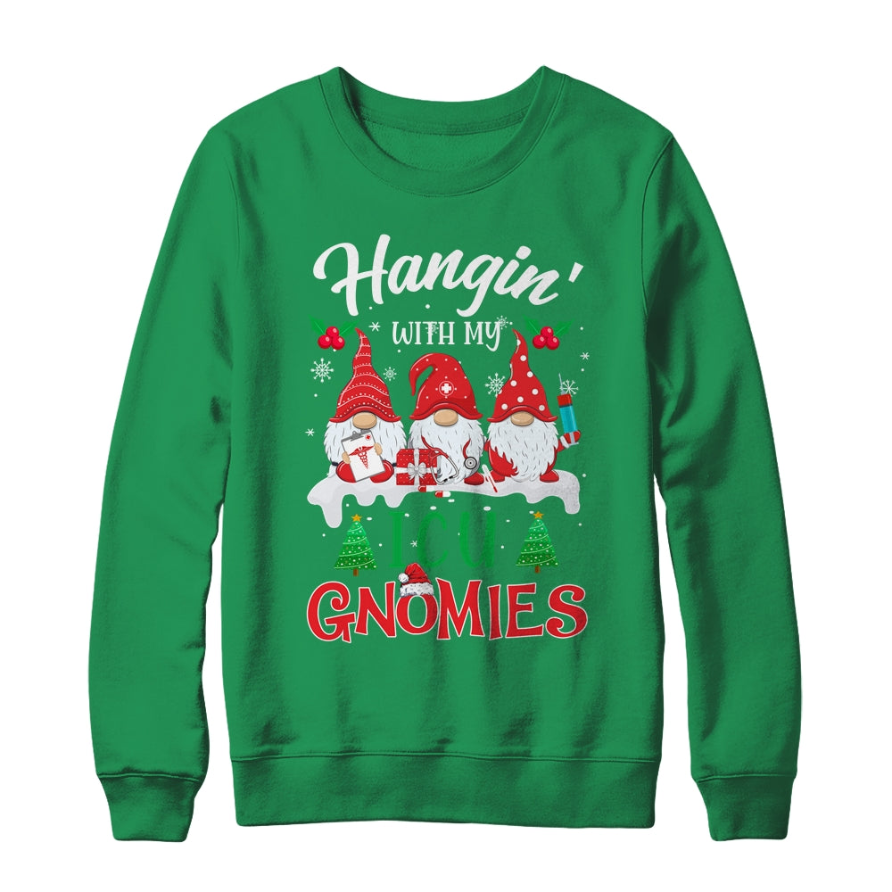 Hangin' With My ICU Gnomies Nurse Christmas Santa Hat Shirt & Sweatshirt | siriusteestore