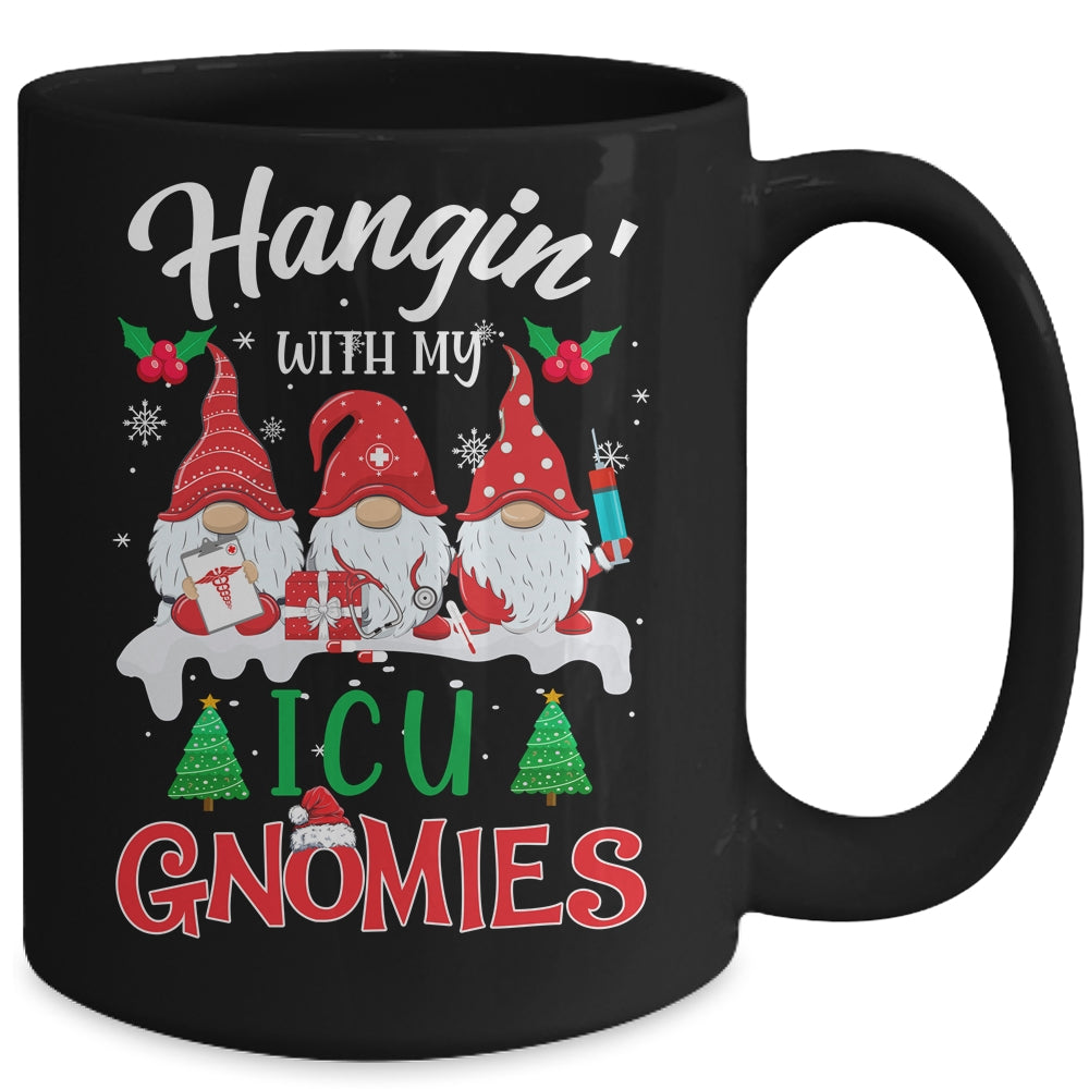 Hangin' With My ICU Gnomies Nurse Christmas Santa Hat Mug | siriusteestore