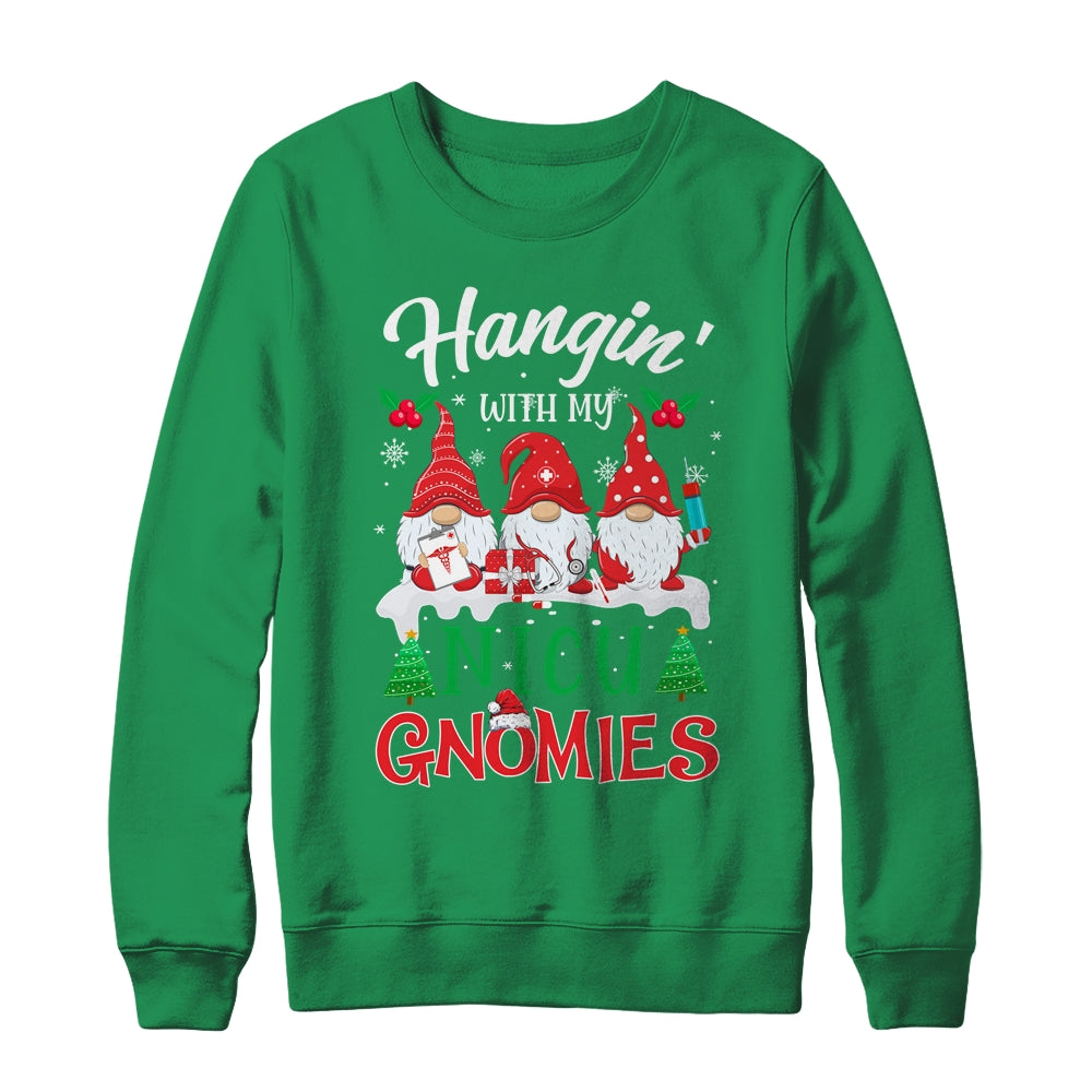 Hangin' With My NICU Gnomies Nurse Christmas Santa Hat Shirt & Sweatshirt | siriusteestore